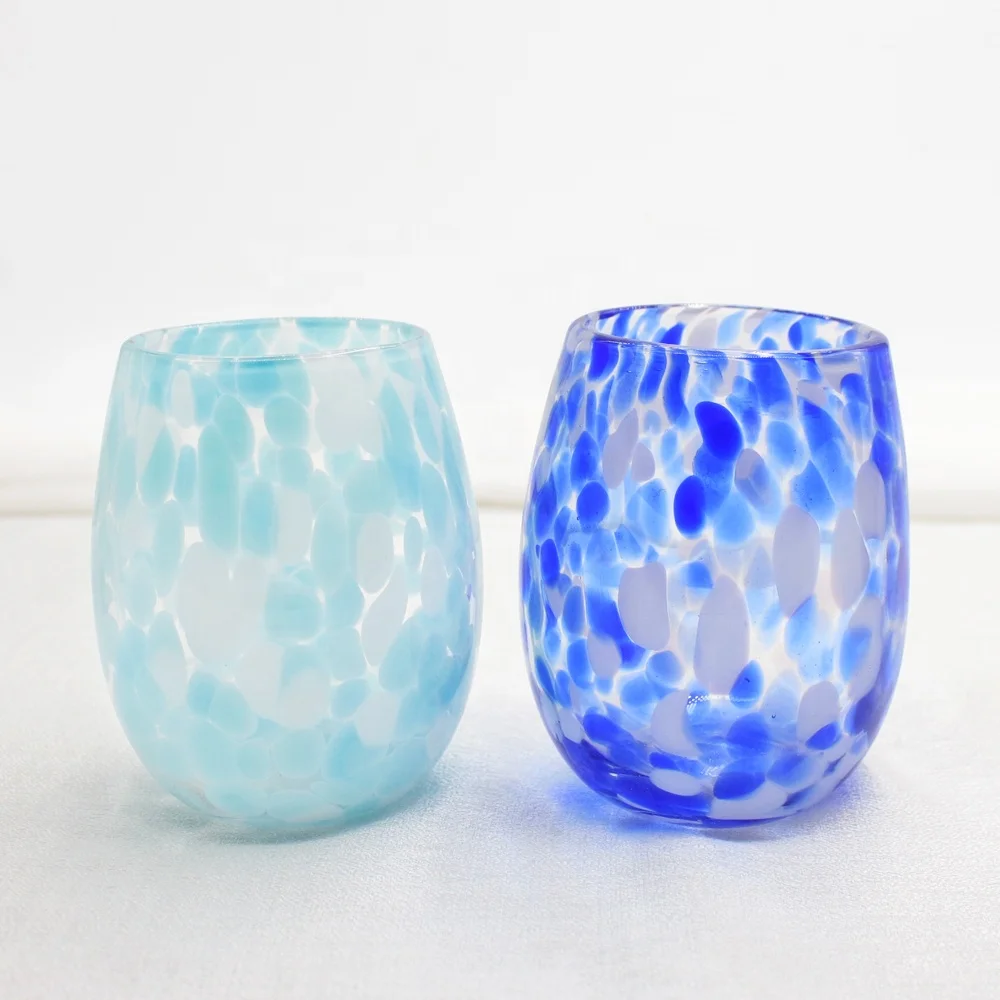 LangXu Wholesale Custom Coloured Sublimation Egg Shape Leopard Print Glass Wine Water Tumbler Cups in Bulk 13oz 14oz 15oz