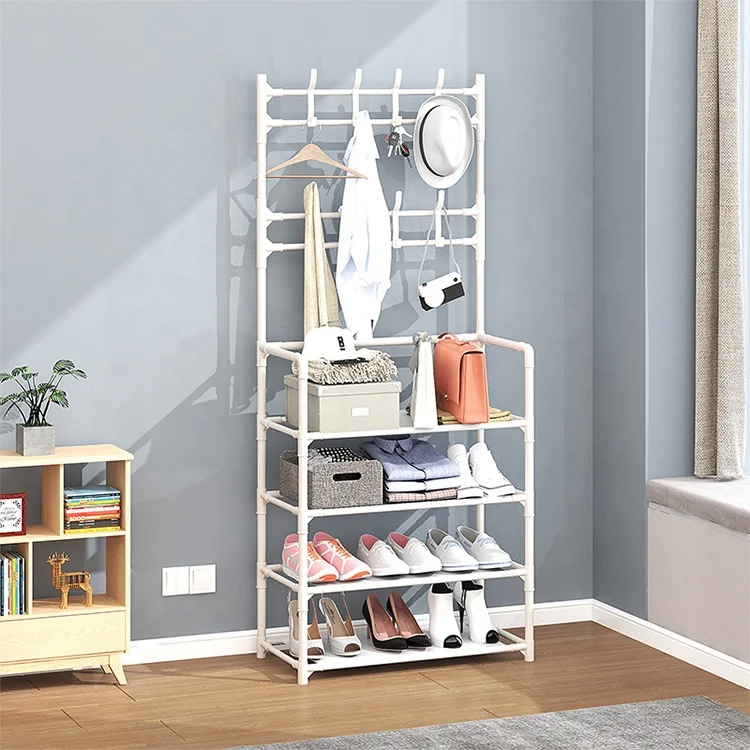 Shoe Racks 5 Tier Layer Modern Living Furniture Holder Shelf Metal Clothes Stands Storage Organizer Shoe Rack for Store Home