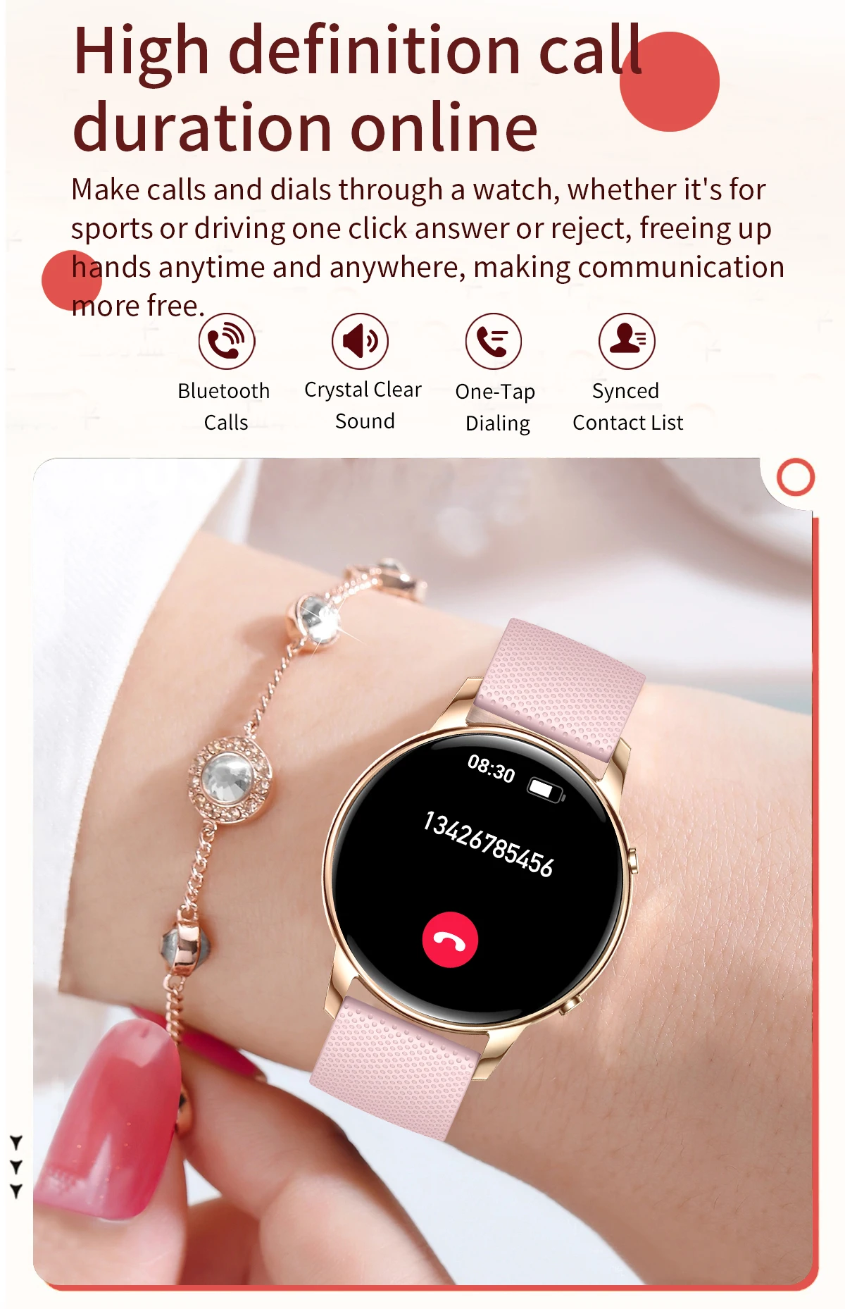 2026 Luxury Lady Smartwatch Y12 1.32inch Amoled Screen BT Call Heart Rate IP68 Waterproof Relojes Smart Watch for Women Men
