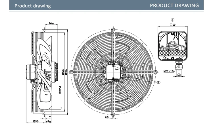 Hvac Condenser, S4D500-AD03-01, 400V, 500mm, 820W - detail 6