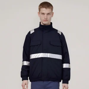 Reflective High Visibility Windproof Winter Protection Men's Work Wear Jackets Cotton Padding Hi Vis Work Uniform Long Sleeves
