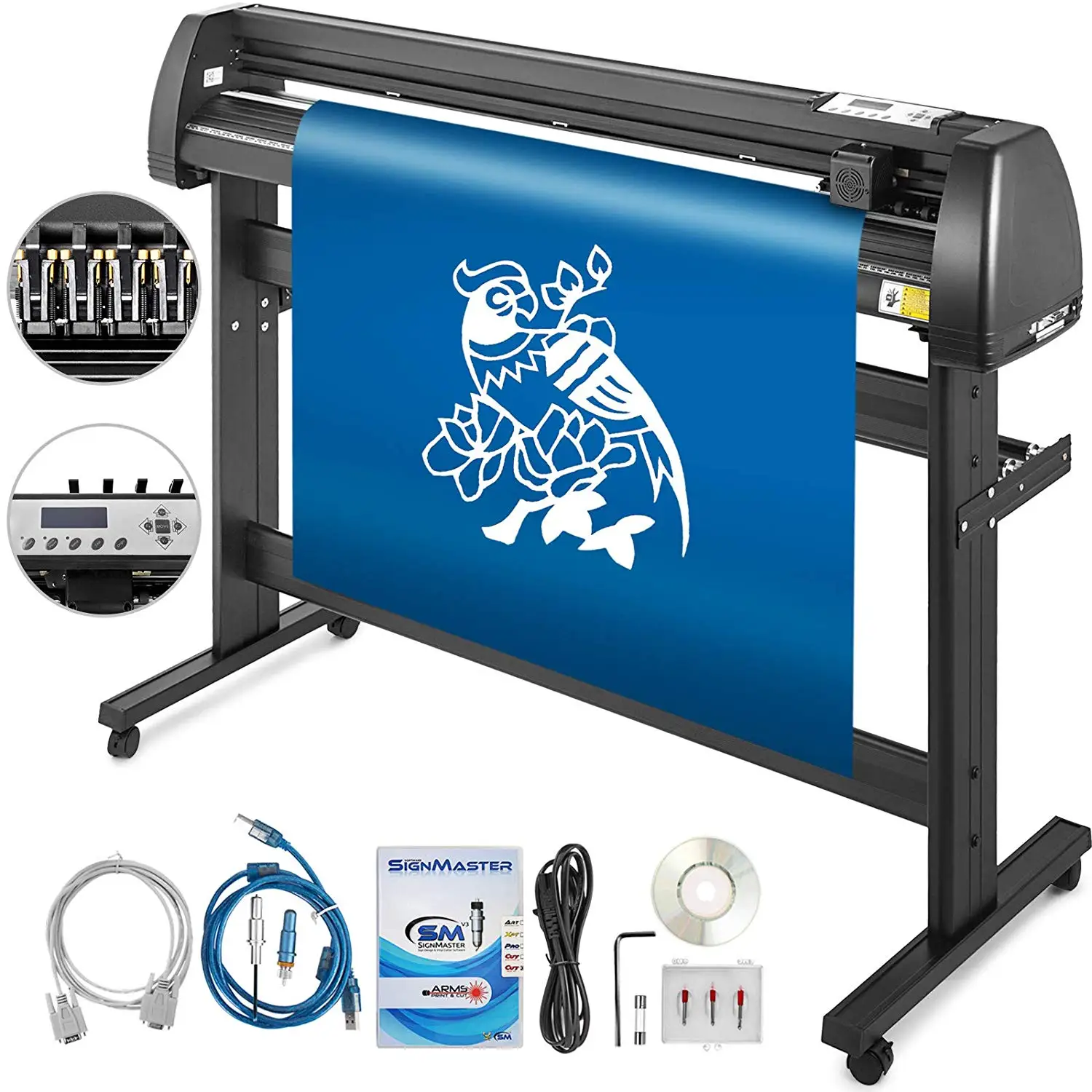 Amazon.com: VEVOR - Cortadora de vinilo, máquina de corte de vinilo, plóter  cortador de vinilo, alimentación máxima de papel, resistente soporte de  piso, fuerza y velocidad ajustables para la fabricación de carteles :