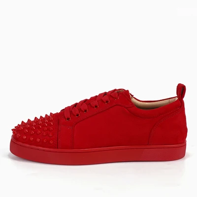 Hot Item] 2019 Luxury Sneaker Studded Spikes Men Trainers Red Bottom Shoes  Top Quality Grey New Designer Brand Flats 100% Genuine Leather for Us 5-12  in 2023