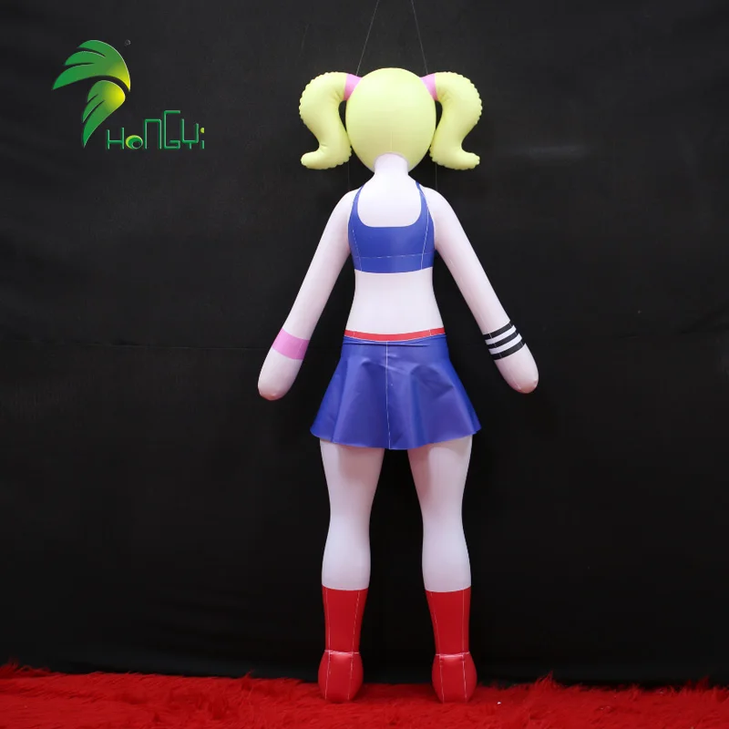 Hongyi Customize PVC Blonde Ponytail Inflatable Lady Toy Bikini/Swimming Wear Inflatable Girl with SPH