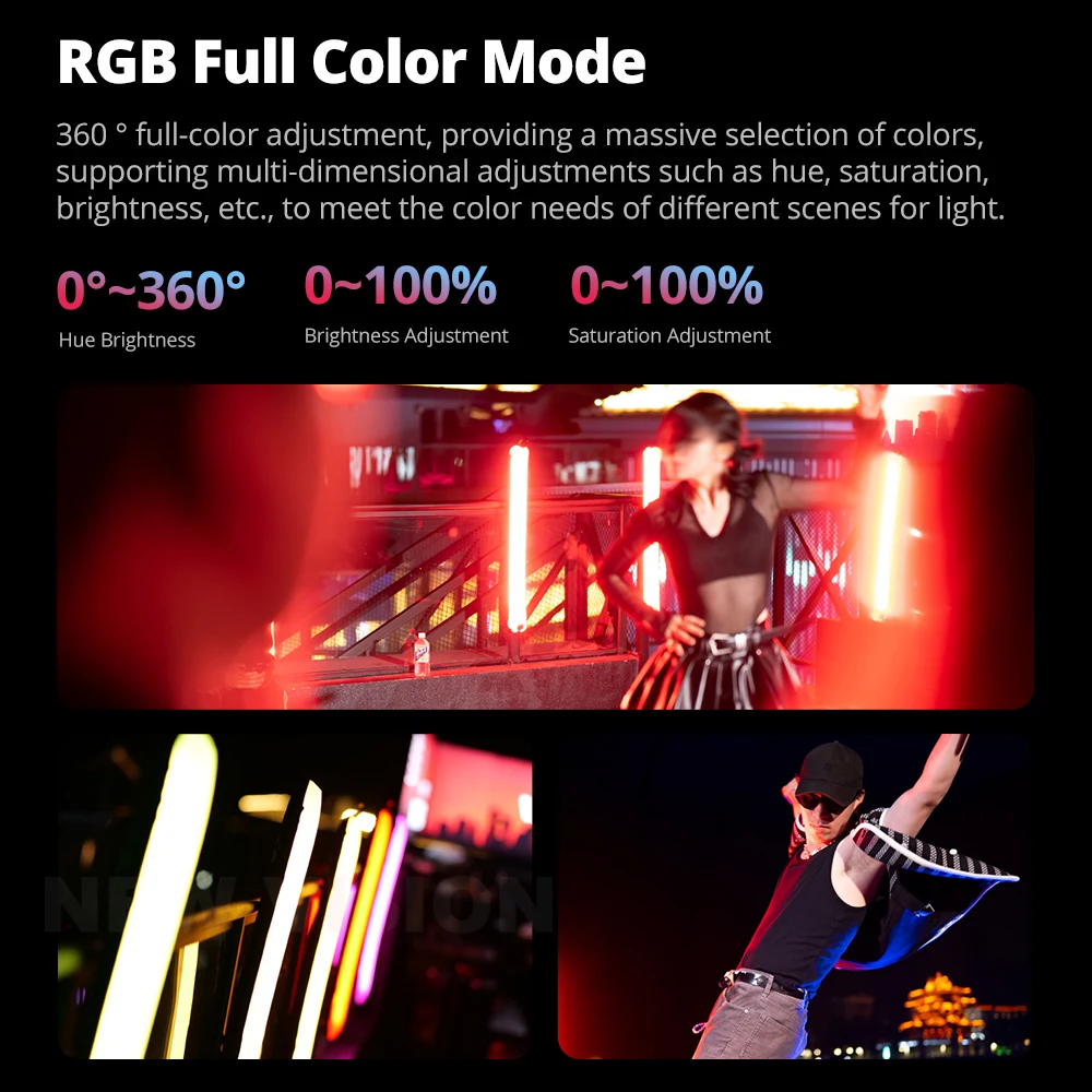 INKEE 30W GCA30C ポータブルハンドヘルドLEDライトスティック、RGB
