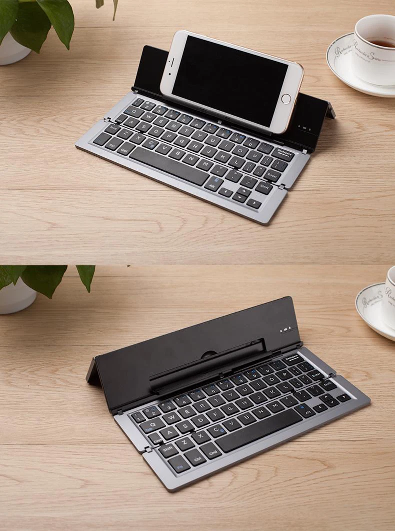 3折蓝牙键盘teclado porttil口袋第三折触摸板可折叠键盘迷你折叠bt 3.0无线键盘