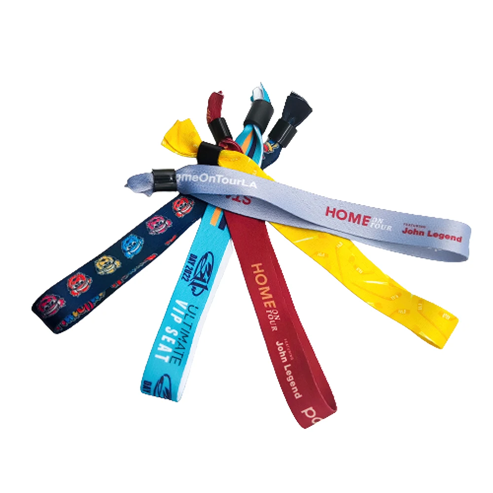 Hign Quality Customized Color Fabric Polyester Festival Bracelet  Fabric Wrist Bands for Every Activity