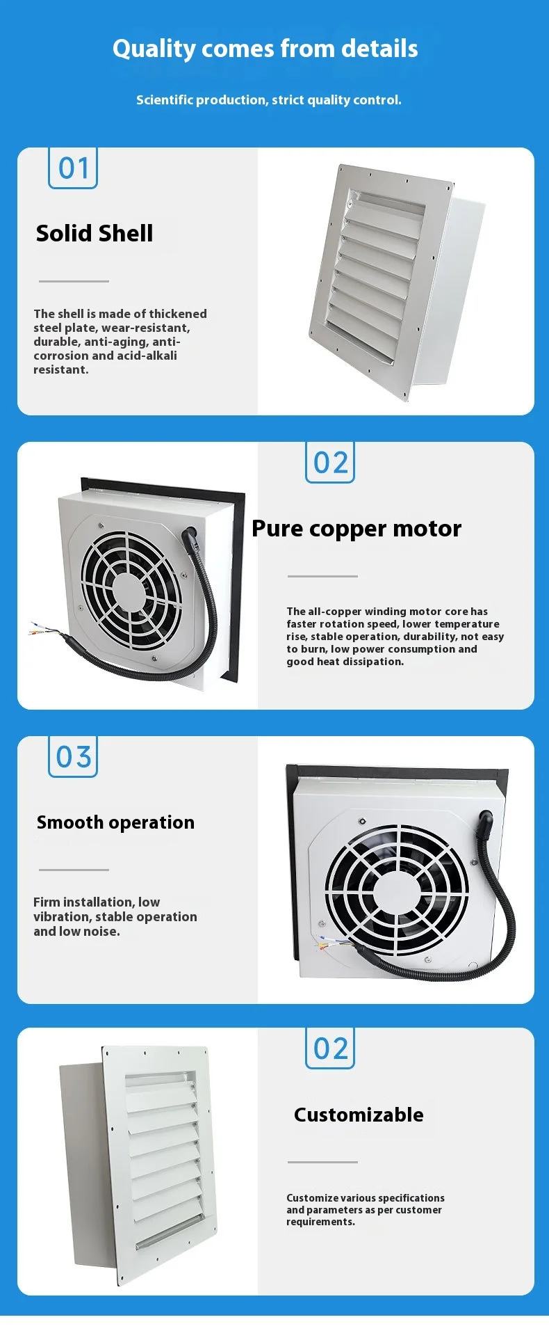 Electric Explosion-proof Exhaust Fan, Axial, Cast, Wall - detail 6
