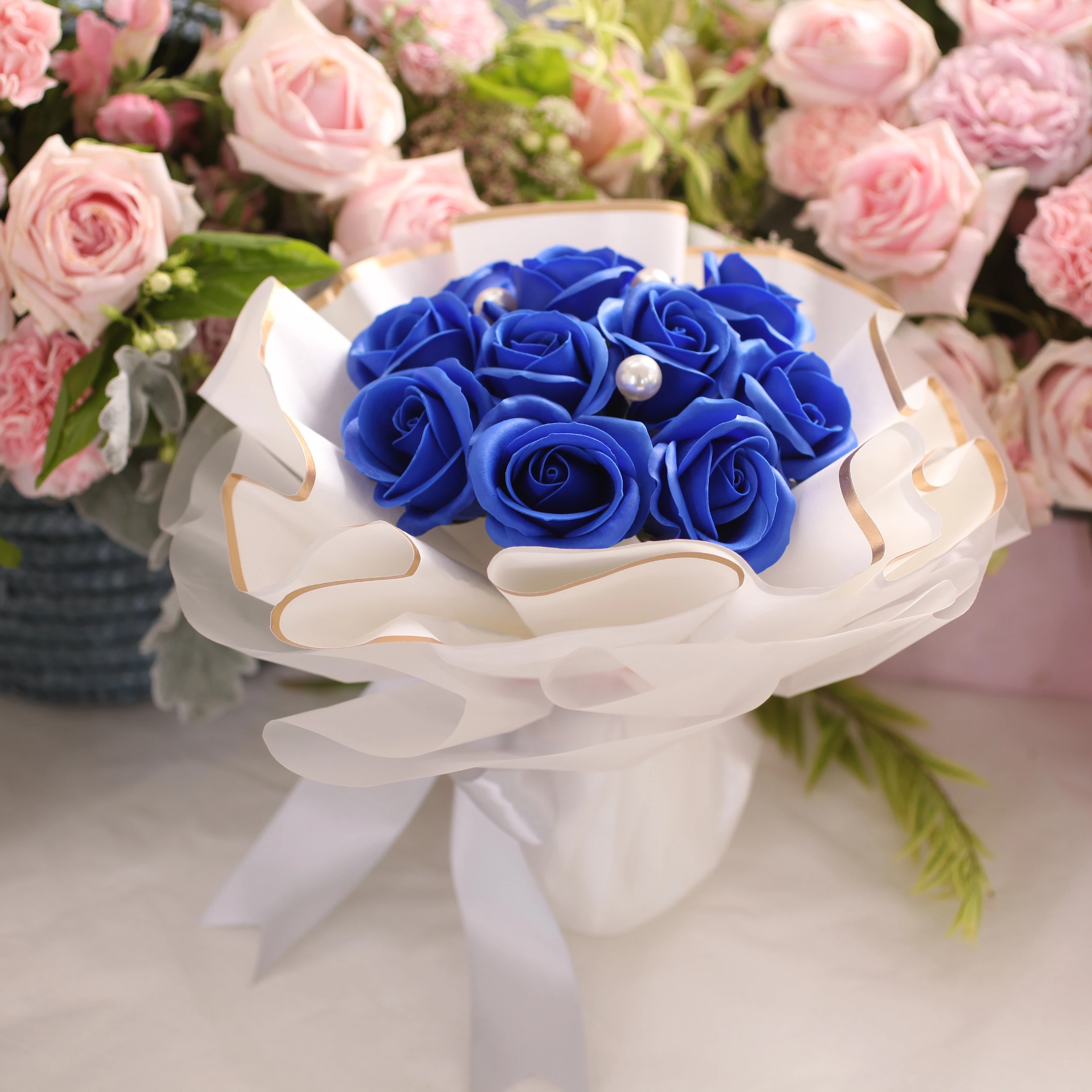 高品质的肥皂花玫瑰花束便宜的圣诞礼物项目