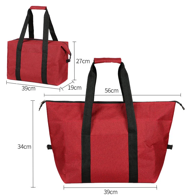 Custom food storage large capacity cooler bag foldable camping picnic insulated shoulder lunch bags