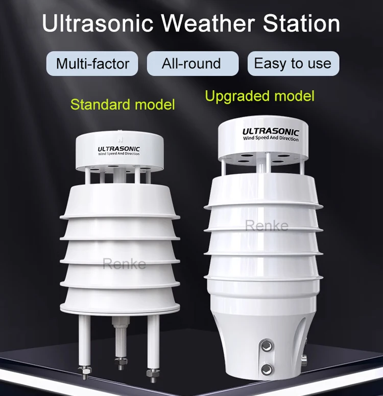 Rainfall Temp Wind PM Measuring RS485 Output Outdoor Small Weather Station Ultrasonic