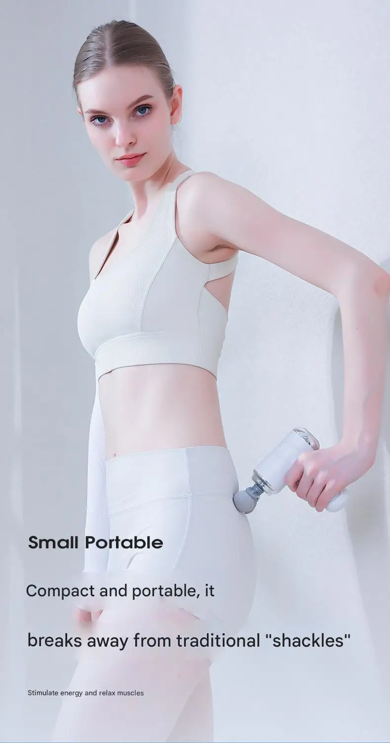 Triple Head Fascial Gun Massage 6 Adjustable Speed Levels Mini and Easy to Handle