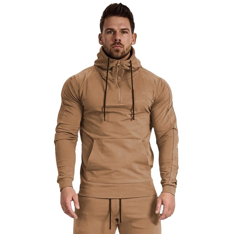 Custom logo Printed New Design Men Training Hoodie Sports Gym Wear Clothing Solid Fitness Hoodies