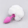 pink anal plug  white rabbit tail