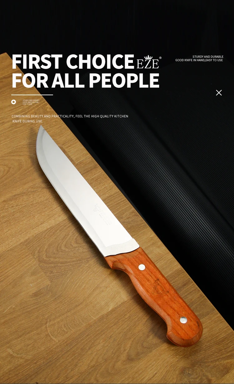 Online Popular Selling Kitchen Knives Set 3pcs Stainless Steel Kitchen Knife With Wooden Handle