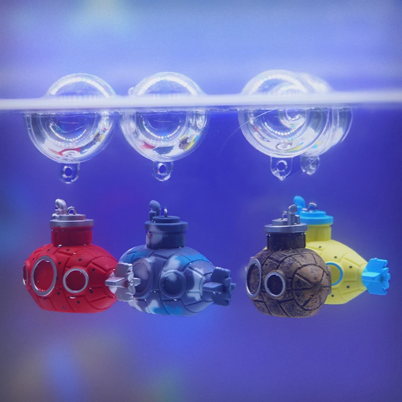 4 Colors Small Mini PVC Plastic Floating Submarine Ready to Ship Colorful Floating Decoration for Aquarium Fish Tank Accessories