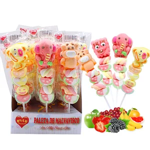 Popular Fruity Flavored Cartoon Marshmallow Skewers Bulk Candy Gummies for School Children Lollipops and Gummies Gift Set