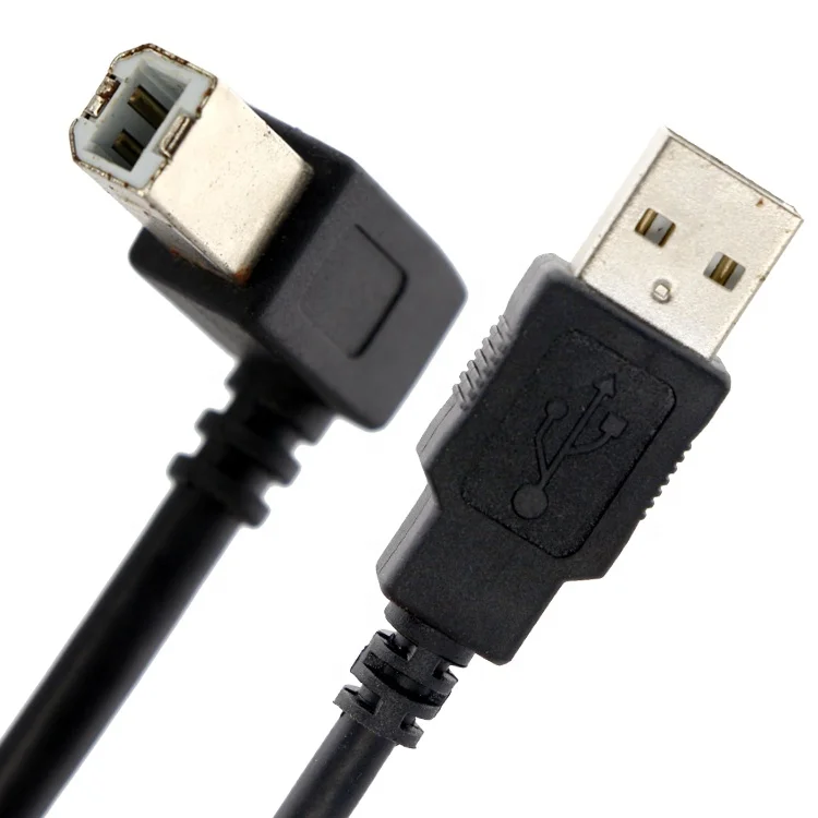 High Speed 90 Degree Right Angle USB 2.0 Printer Head Power Extension Cable for Epson HP