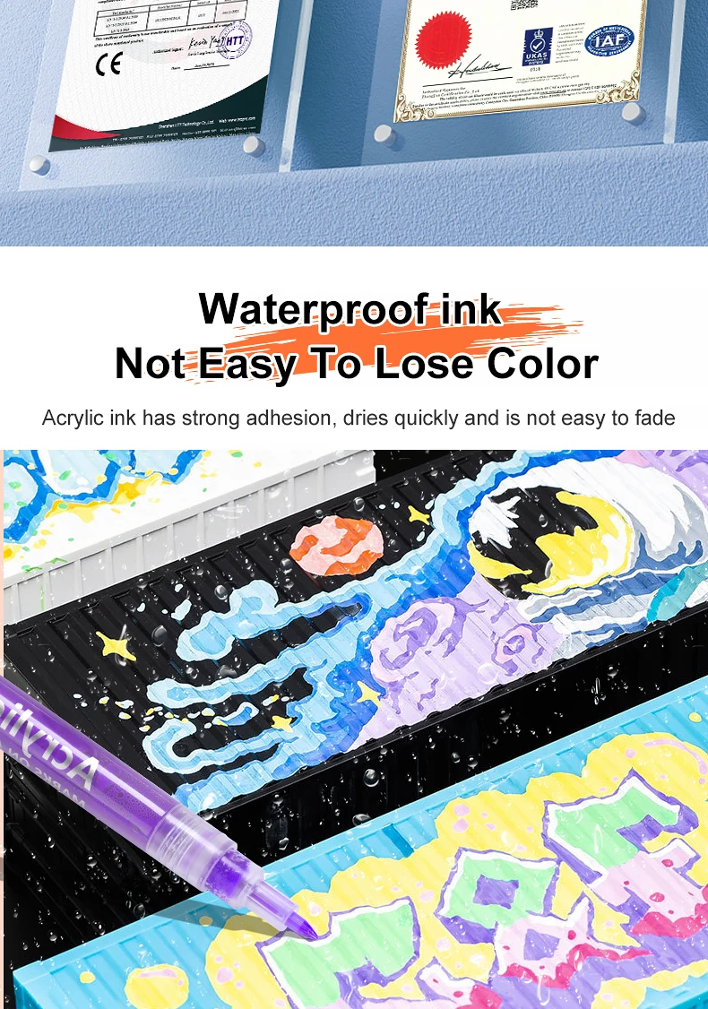 OEM Custom Art Acrylic Painter Marker Quick Dry Ink Colores 12 Colores ...