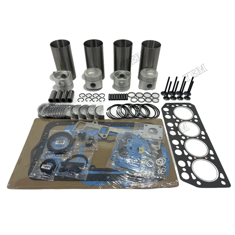 For Mitsubishi K4D Overhaul Rebuild Kit Gasket Kit Engine Bearing Piston Liner Kit + 8pcs Inlet Outlet Valves