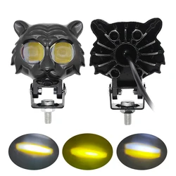 Оптовая Продажа с фабрики тигровый дизайн прожектор для мотоцикла двухцветная фара велосипеда вспомогательная Светодиодная