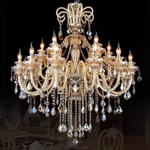 European Maria Theresa Wedding Gold Candle Crystal Chandelier Hotel Living Room Luxury Pendant Lamp Chandeliers