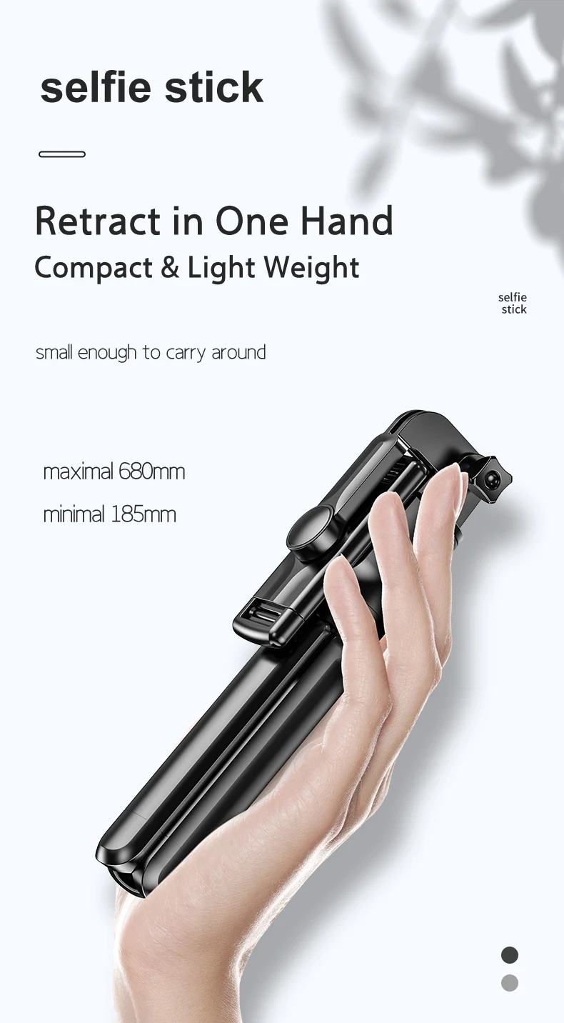 Selfie Stick Tripod with Bluetooth Detachable Wireless Remote Extendable Portable Selfie Stick Phone Tripod Stand for Gopro