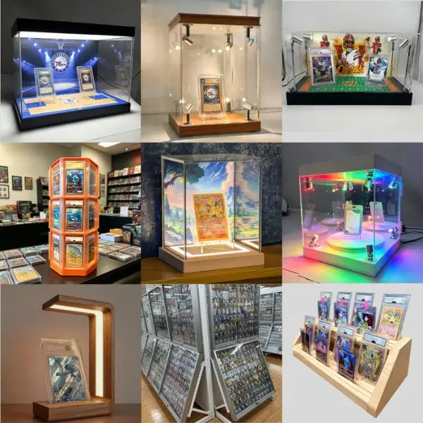 LED trading card display TCG card display stand