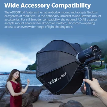 GODOX AD300Pro II AD300 Pro II TTL HSS Outdoor Flash Light Strobe Professional 300W Power Flashes With Bi-Color Modeling Light detail image