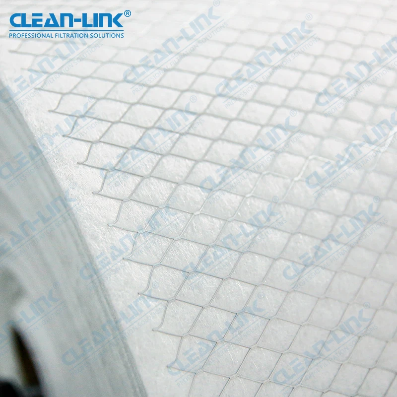 Manufacture Merv G4 Pleated Pre Filter Polyester Fiber Materia Laminated Mesh Air Filter Media Roll for Hvac Filtration