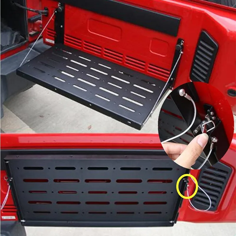 Jeep Wrangler JK Foldable Tailgate Table - Aluminum & Black