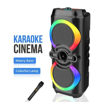 Portable 8-Inch Wireless Party Speaker with RGB LED, Woofer, and