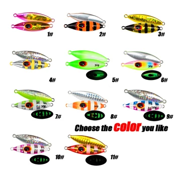 Luminous Customised Slow Bee Metal Jig Pitch Jigging Lure Vertical 40G 60g 80g 100g 120g Jigging Metal Fish Lure with Hook – Metal Jig – view 5