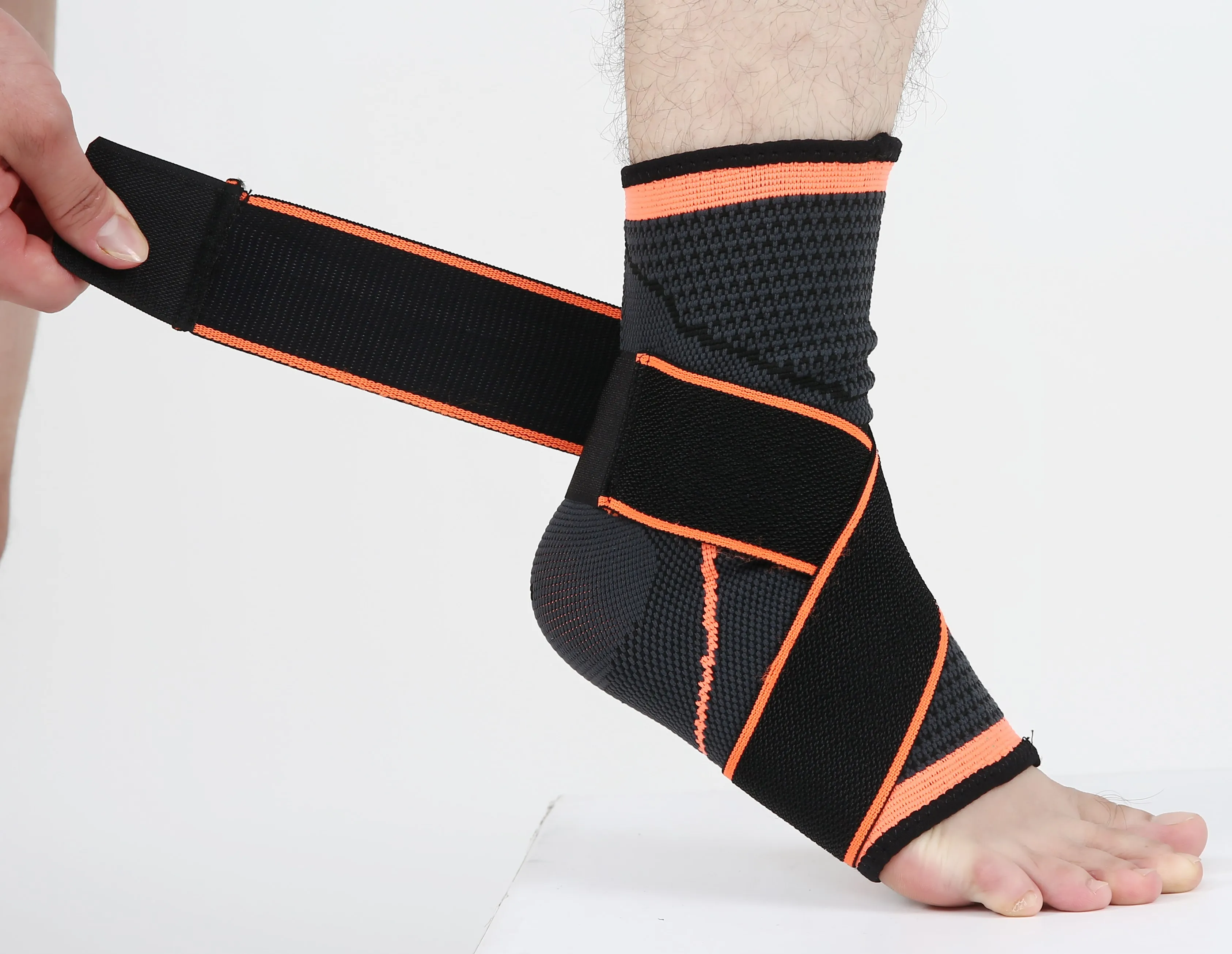 Спортивный фиксатор голеностопа Компрессионный Ремень рукава поддержка 3D эластичная повязка защитное снаряжение для ног тренажерный зал