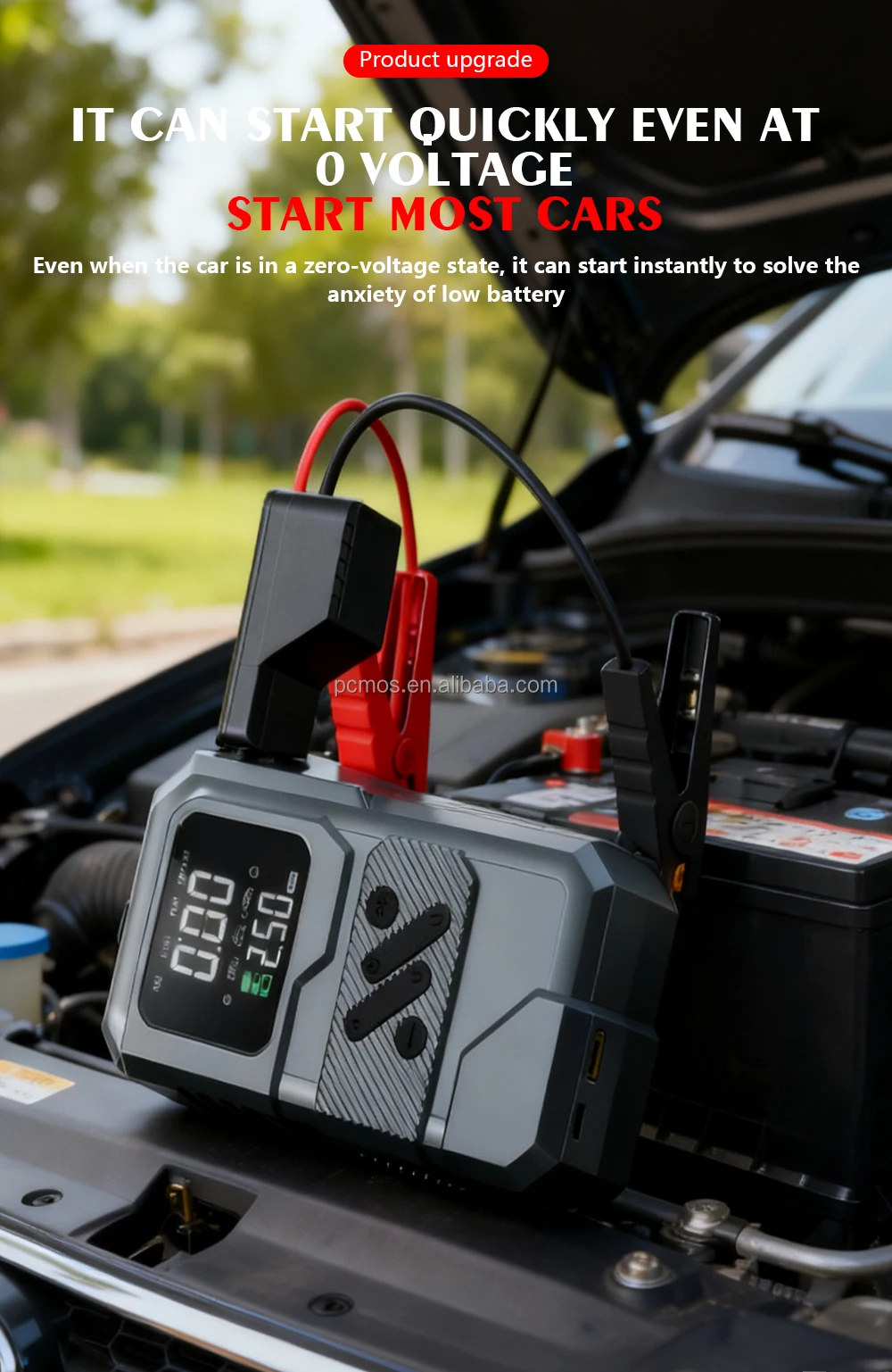 2-in-1 Car 8000mAh Jump Starter with Tire Inflator - Image 3