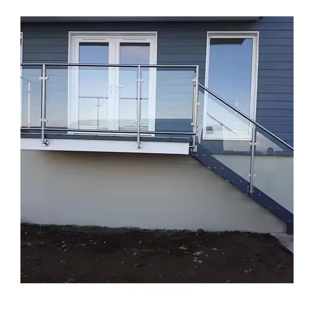 Hot Popular Metal Structure Outside Steel Stair Quartz Stone Step Exterior Staircase