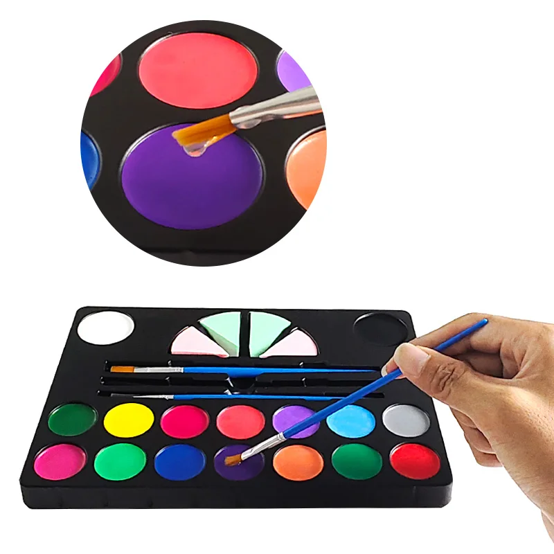 KHY нетоксичный активируемый водой макияж для лица детей детская палитра флаг набор покраски тела краски Bodi