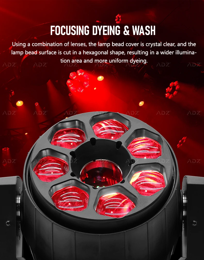ADZ Led Stage Wash Dyed Light Wash 7*40W Laser 2IN1 RGBW
