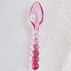 Pink glass bead spoon