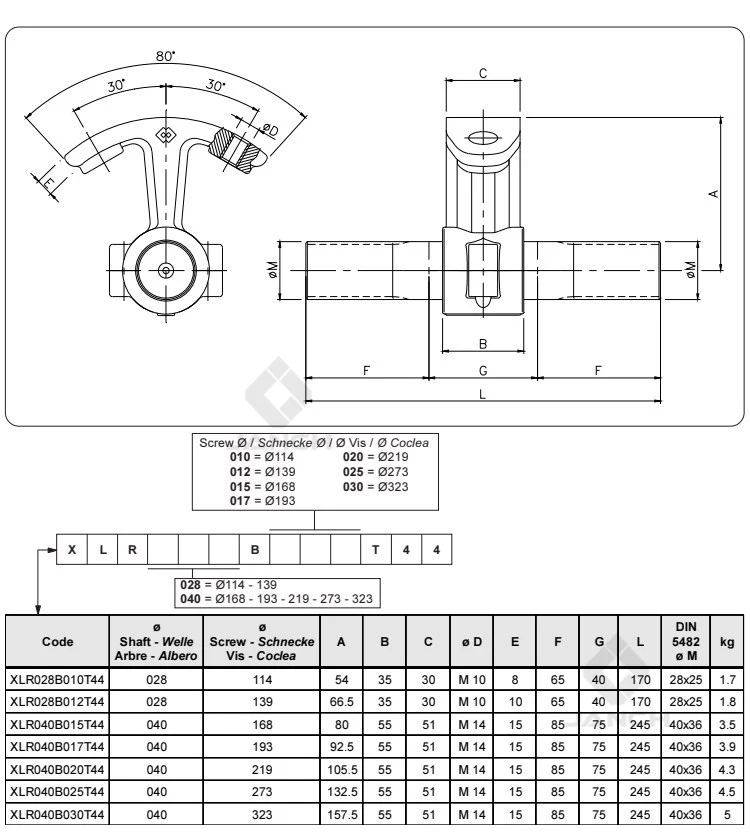 WAM Intermediate Hanger Bearing for 219 cement Scew Conveyors