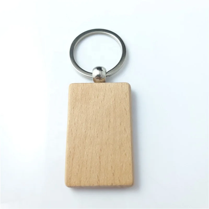 Wholesale Cheap Wooden Keychain Custom Design Logo Printed Engraved Name Blank Wood Keychain