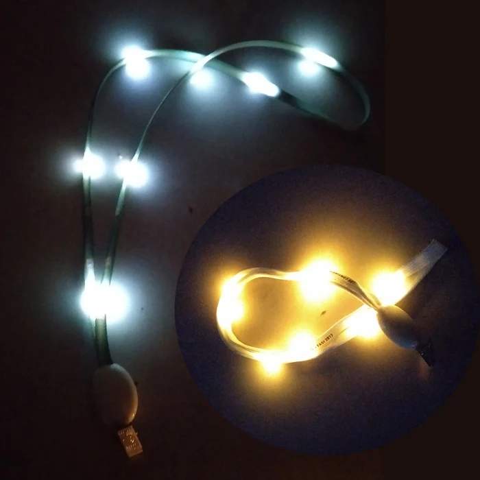 Свистки светящийся защитный трубчатый держатель для карт со светодиодным шнурком