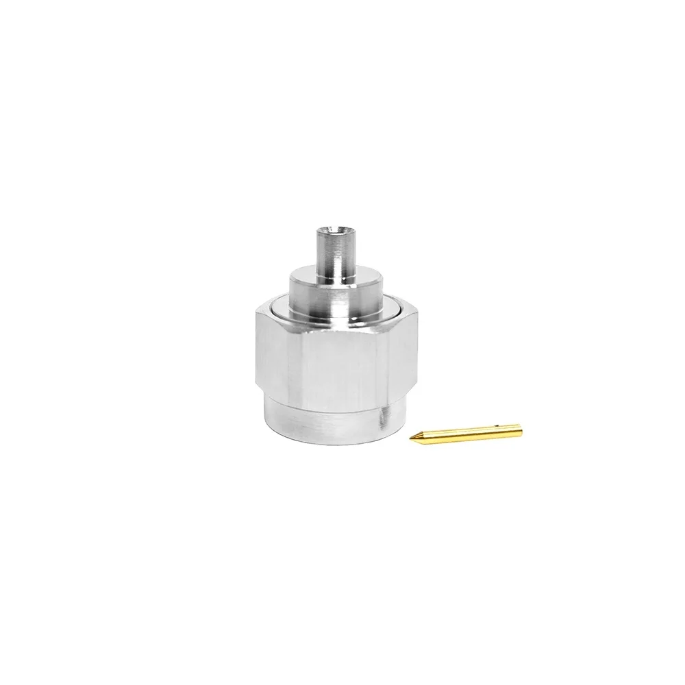 Brass 50 Ohm N Type Male Plug Crimp Solder RG402 0.141-inch Cable RF Coax Coaxial Connectors