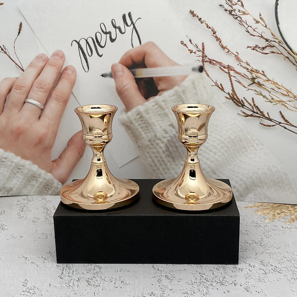 Oem Hot Sales European Quality Gold Tall Rustic Taper Stick Iron