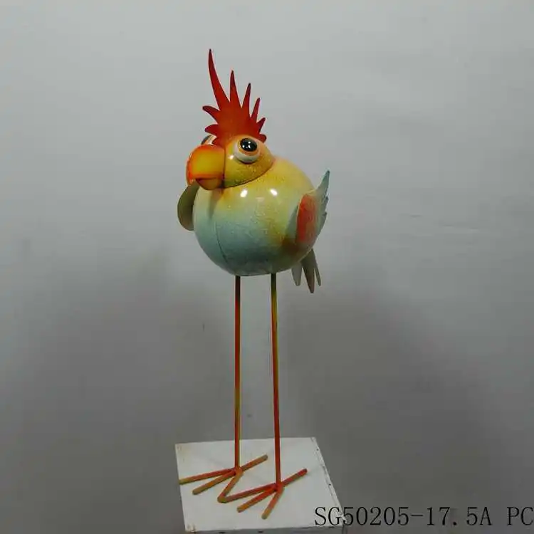 Handmade Colorful Metal Craft Long Feet Bird