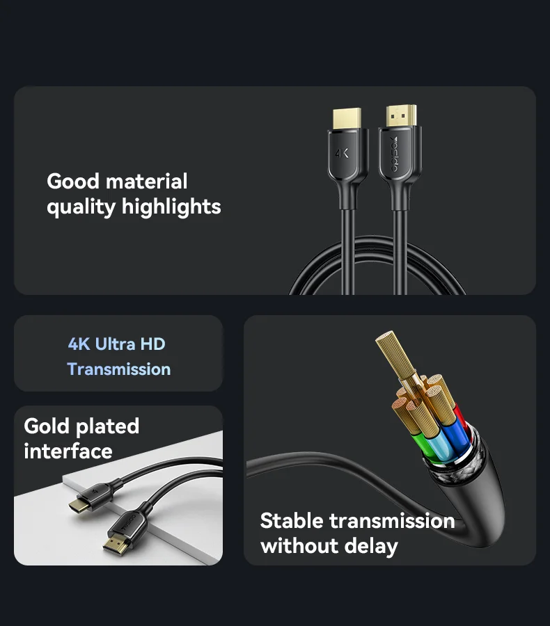 Yesido 1.8m Long Gold Plated Interface Ultra Clear 4K 30Hz Stable Transmission H Cable
