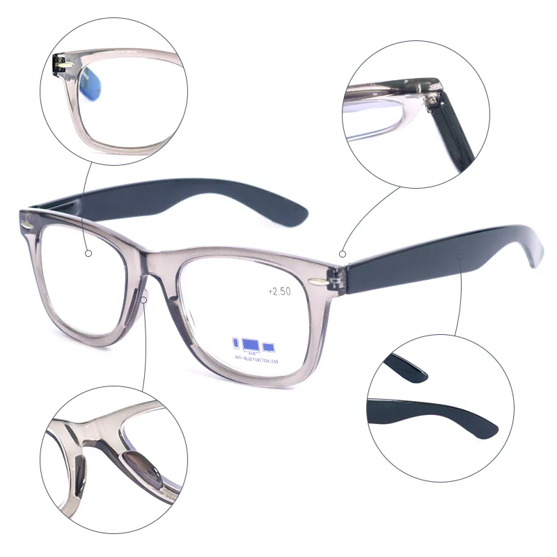 Blue Light Blocking Glasses For Women - Clear Square Reading Glasses With Full Frame 14 thumbnail image