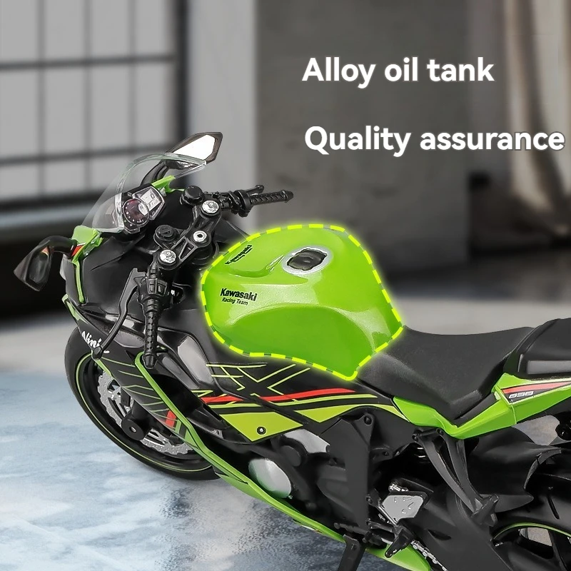Diecast 1:12 Kawasaki Ninja ZX-6R Model Pullback Kids Toy