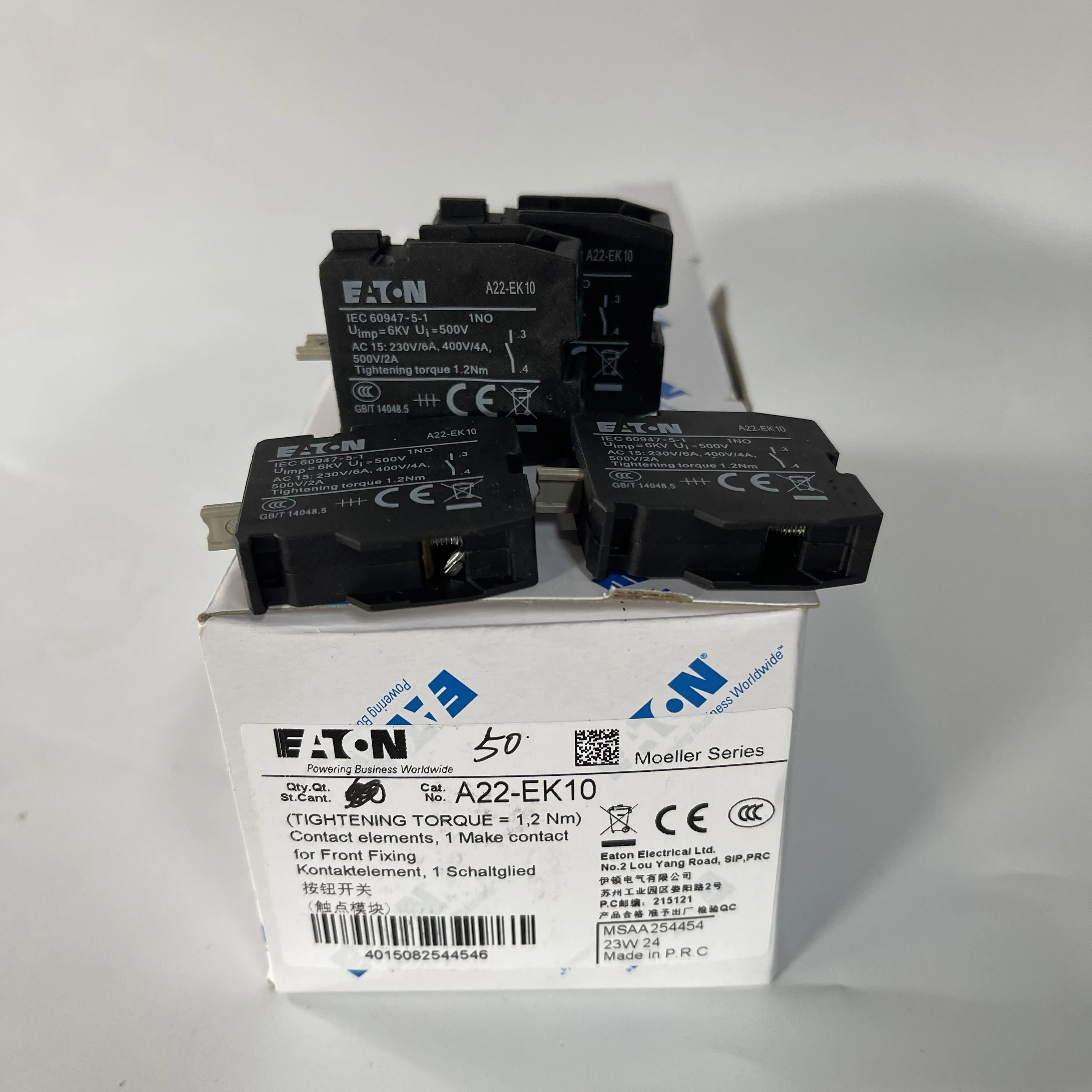EATON Contact Block 1 Make Contact A22-EK10