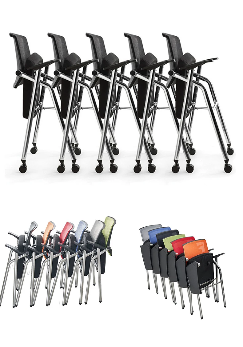 Office School Project Foldable Training Chair With Tablet Conference